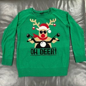 Oh Deer! ugly Christmas sweater. XL. No smoking. Gently used.